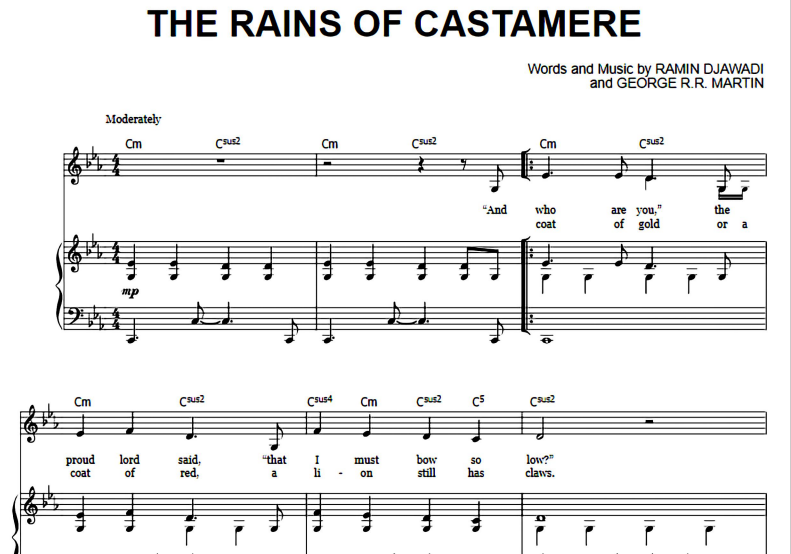 Game Of Thrones-The Rains Of Castamere