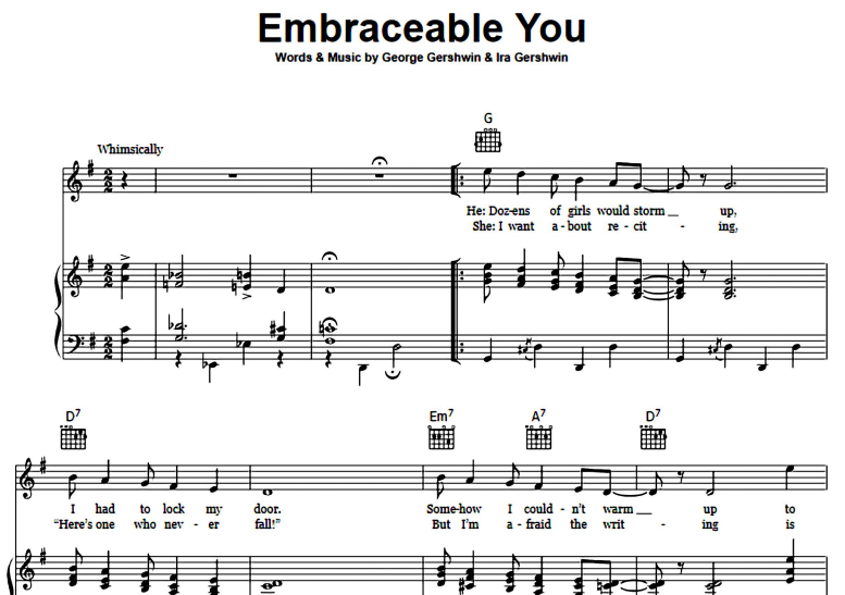 George Gershwin-Embraceable You Free Sheet Music PDF for Piano