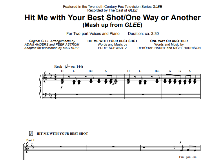Glee-Hit Me With Your Best Shot