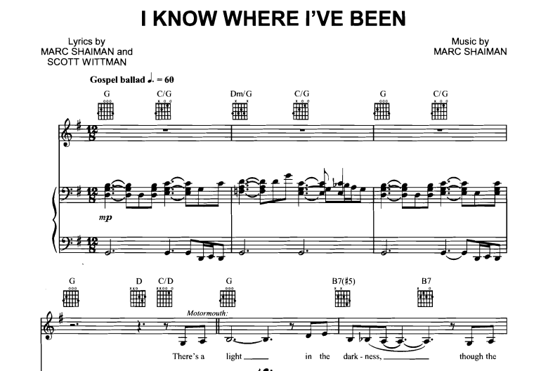 Hairspray-I Know Where I’ve Been Free Sheet Music PDF for Piano