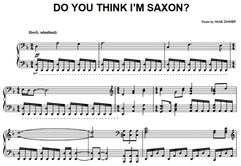 Hans Zimmer-Do You Think I’m Saxon Free Sheet Music PDF for Piano 1 Hans Zimmer-Do You Think I’m Saxon Free Sheet Music PDF for Piano