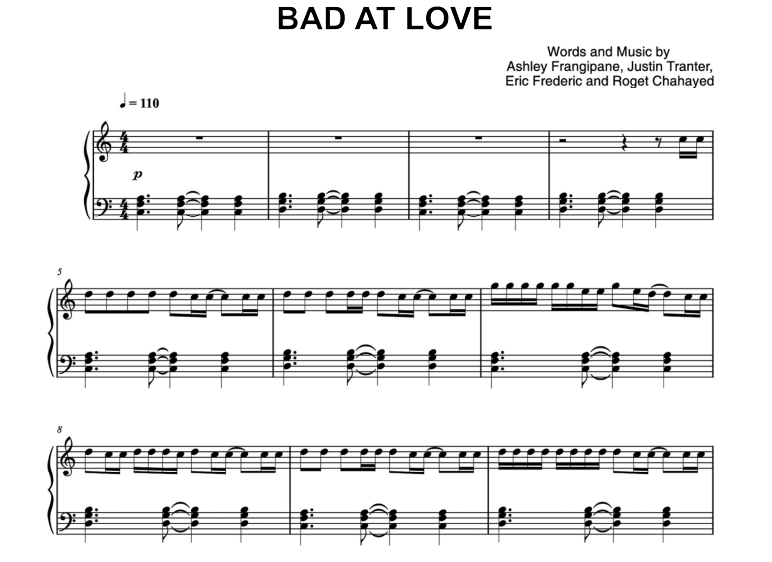 Halsey-Bad At Love Free Sheet Music PDF for Piano 1 Halsey-Bad At Love Free Sheet Music PDF for Piano