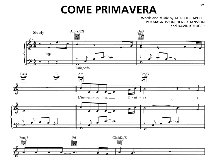 Il Divo-Come Primavera Free Sheet Music PDF for Piano 7 Il Divo-Come Primavera Free Sheet Music PDF for Piano