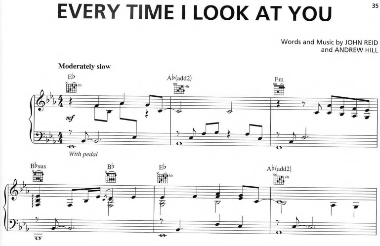 Il Divo-Every Time I Look At You Free Sheet Music PDF for Piano