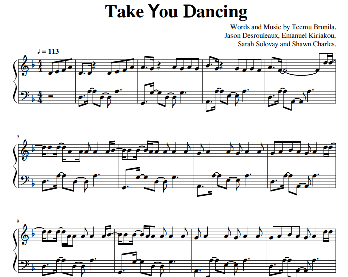 Jason Derulo-Take You Dancing Free Sheet Music PDF for Piano 1 Jason Derulo-Take You Dancing Free Sheet Music PDF for Piano