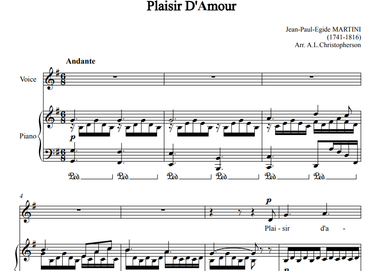 Jean Paul Egide Martini-Plaisir d’amour Free Sheet Music PDF for Piano