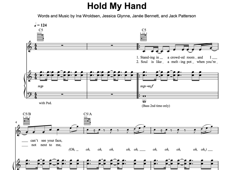 Jess Glynne-Hold My Hand Free Sheet Music PDF for Piano