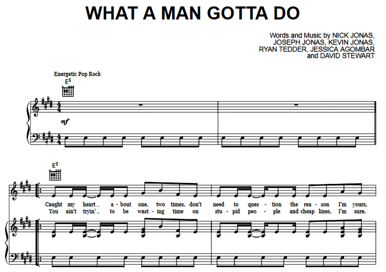 Jonas Brothers-What a Man Gotta Do Free Sheet Music PDF for Piano 7 Jonas Brothers-What a Man Gotta Do Free Sheet Music PDF for Piano