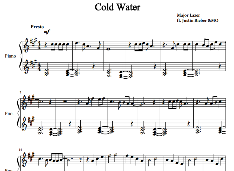 Justin Bieber-Cold Water