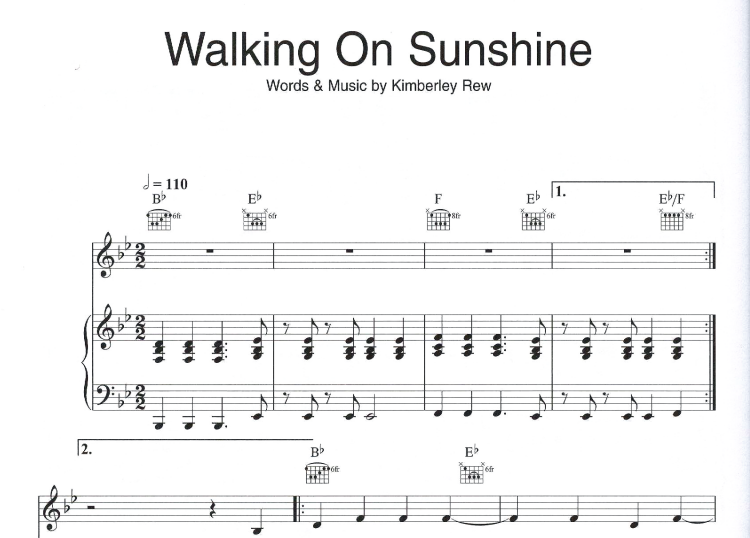 Katrina & The Waves-Walking on sunshine Free Sheet Music PDF for Piano 7 Katrina & The Waves-Walking on sunshine Free Sheet Music PDF for Piano
