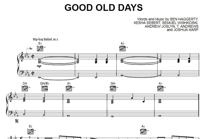 Kesha-Good Old Days Free Sheet Music PDF for Piano 7 Kesha-Good Old Days Free Sheet Music PDF for Piano