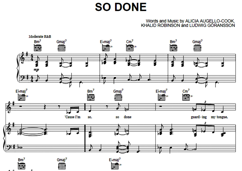 Khalid-So Done Free Sheet Music PDF for Piano 1 Khalid-So Done Free Sheet Music PDF for Piano