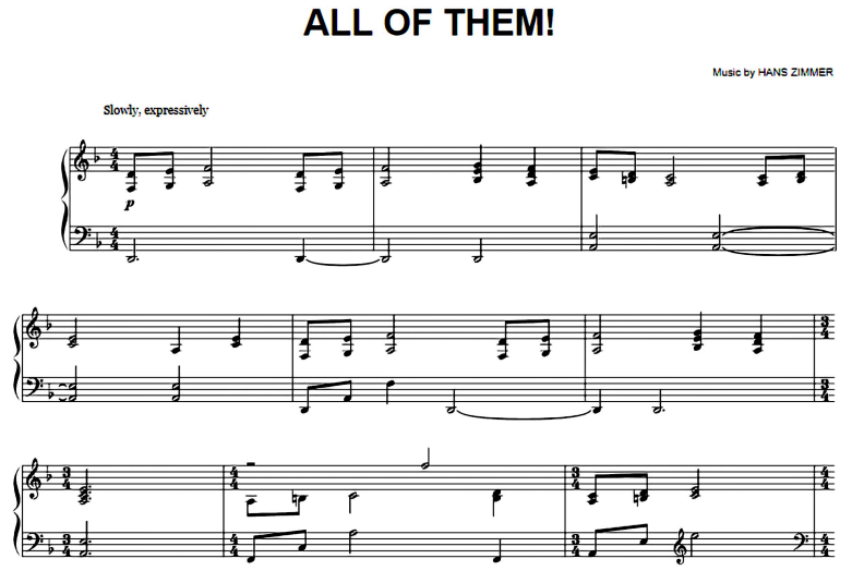 King Arthur-All Of Them Free Sheet Music PDF for Piano