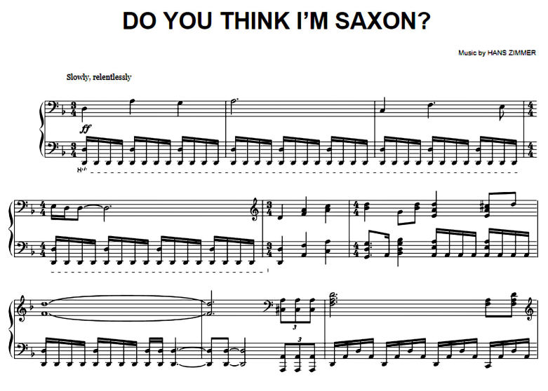 King Arthur-Do You Think I’m Saxon Free Sheet Music PDF for Piano