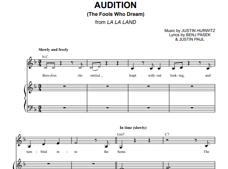 La La Land-The Fools Who Dream Free Sheet Music PDF for Piano 7 La La Land-The Fools Who Dream Free Sheet Music PDF for Piano