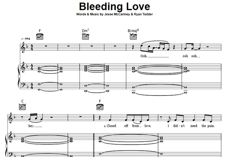 Leona Lewis-Bleeding Love Free Sheet Music PDF for Piano