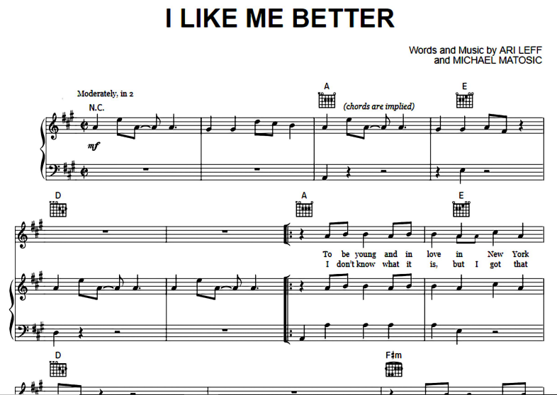 Lauv-I Like Me Better Free Sheet Music PDF for Piano