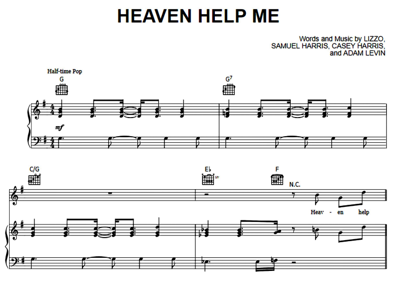 Lizzo-Heaven Help Me Free Sheet Music PDF for Piano