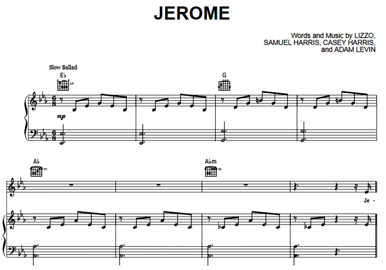 Lizzo-Jerome Free Sheet Music PDF for Piano