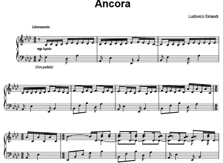Ludovico EinaudiAncora Free Sheet Music PDF for Piano The Piano Notes