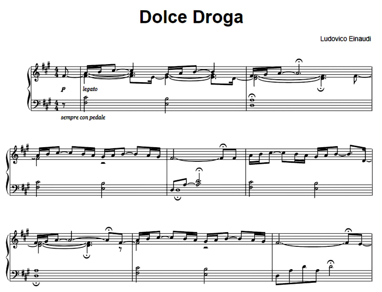 Ludovico Einaudi-Dolce Droga Free Sheet Music PDF for Piano