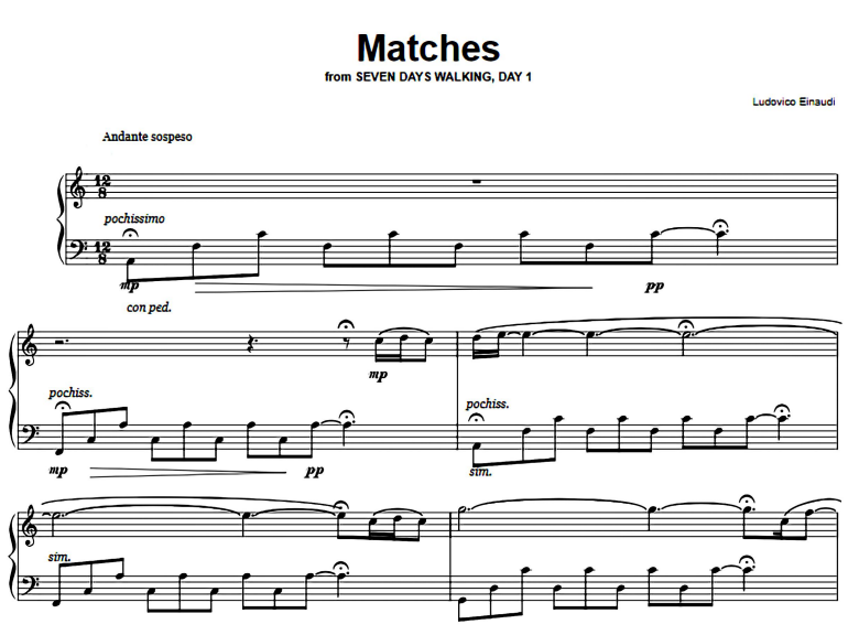 Ludovico Einaudi-Matches Free Sheet Music PDF for Piano 1 Ludovico Einaudi-Matches Free Sheet Music PDF for Piano