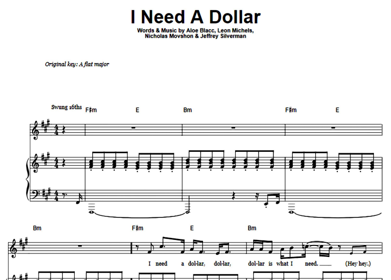 Aloe Blacc-I Need A Dollar
