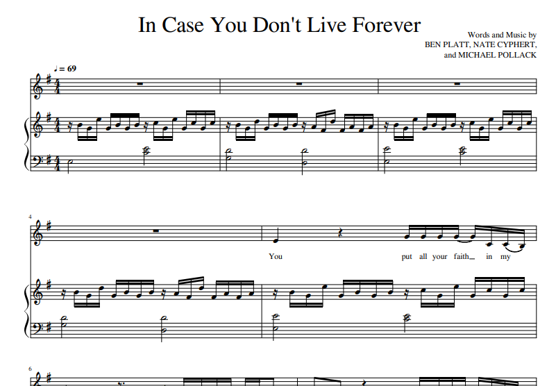 Ben Platt-In Case You Don’t Live Forever
