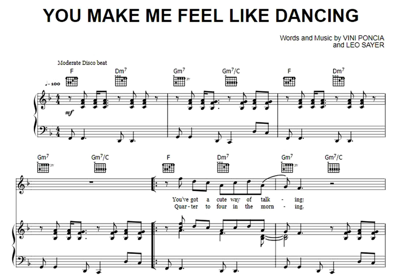 Leo Sayer-You Make Me Feel Like Dancing Free Sheet Music PDF for Piano
