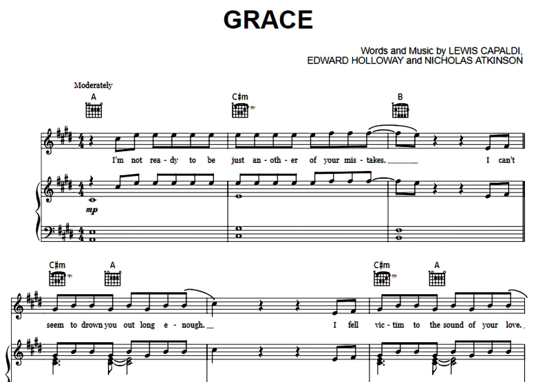 Lewis Capaldi-Grace Free Sheet Music PDF for Piano 7 Lewis Capaldi-Grace Free Sheet Music PDF for Piano