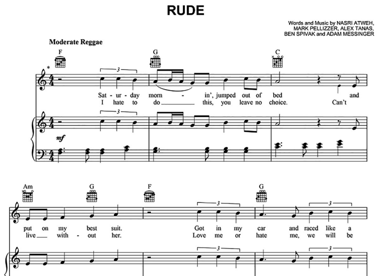MAGIC!-Rude Free Sheet Music PDF for Piano 1 MAGIC!-Rude Free Sheet Music PDF for Piano