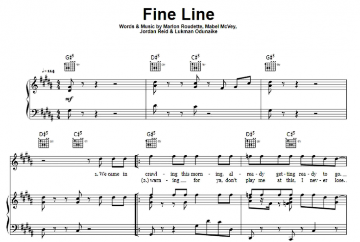 Mabel-Fine Line Free Sheet Music PDF for Piano | The Piano Notes