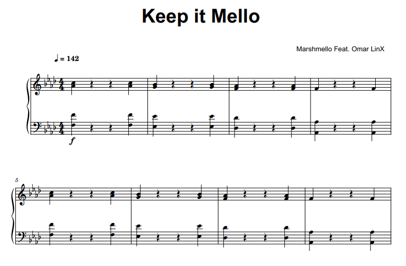 Marshmello-Keep it Mello Free Sheet Music PDF for Piano