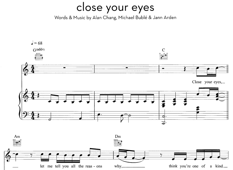 Michael Buble-Close Your Eyes Free Sheet Music PDF for Piano 7 Michael Buble-Close Your Eyes Free Sheet Music PDF for Piano
