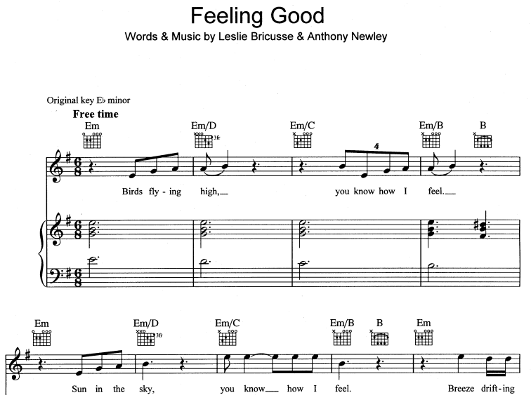 subasta rodear Arashigaoka Michael Buble-Feeling Good Free Sheet Music PDF for Piano | The Piano Notes