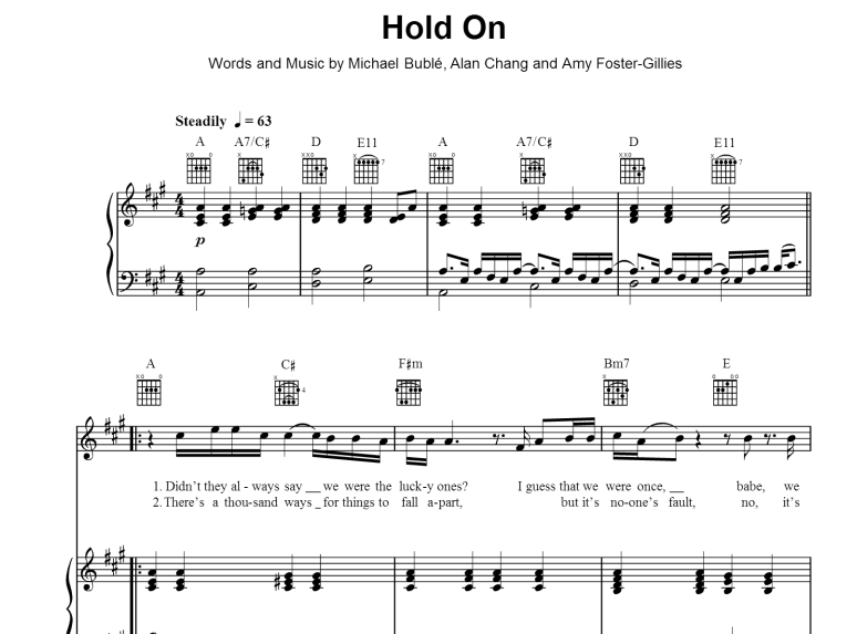 Michael Buble-Hold On Free Sheet Music PDF for Piano 7 Michael Buble-Hold On Free Sheet Music PDF for Piano