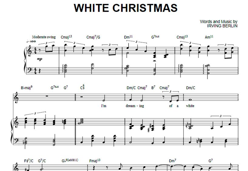 Michael Buble-White Christmas Free Sheet Music PDF for Piano