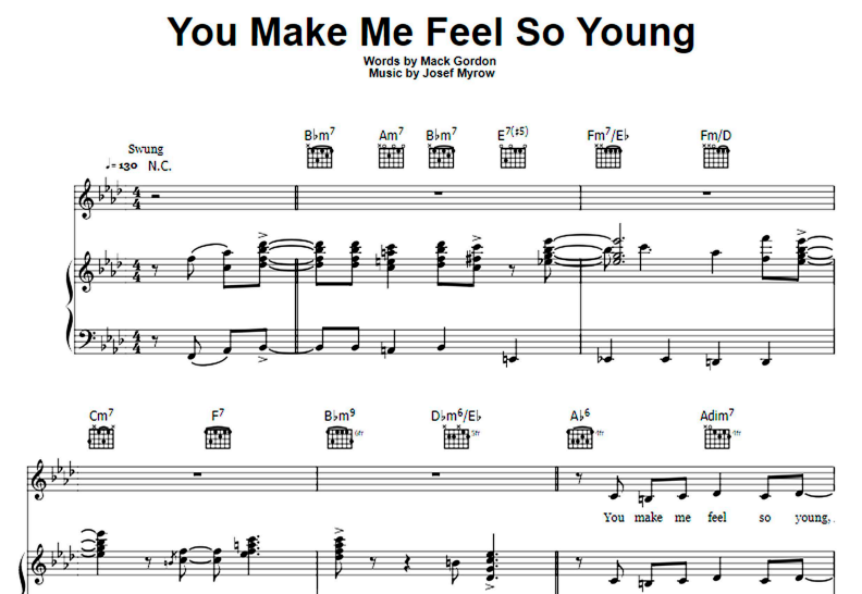 Michael Buble-You Make Me Feel So Young Free Sheet Music PDF for Piano
