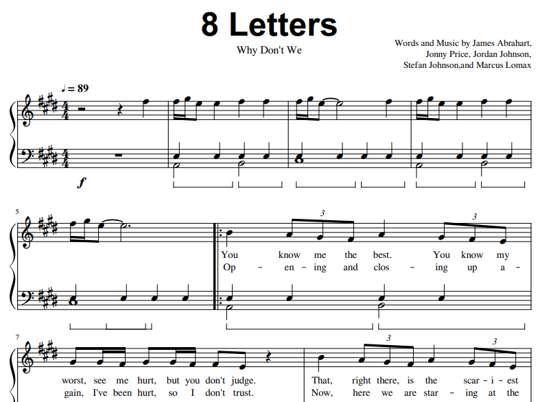 Why Don’t We-8 Letters Free Sheet Music PDF for Piano