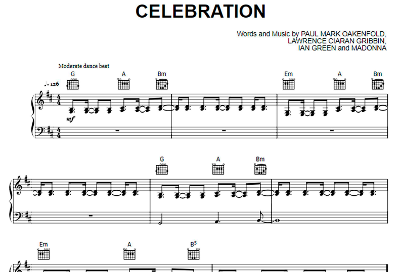 Madonna-Celebration Free Sheet Music PDF for Piano 7 Madonna-Celebration Free Sheet Music PDF for Piano