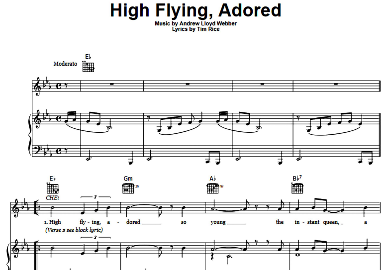 Madonna-High Flying Adored Free Sheet Music PDF for Piano