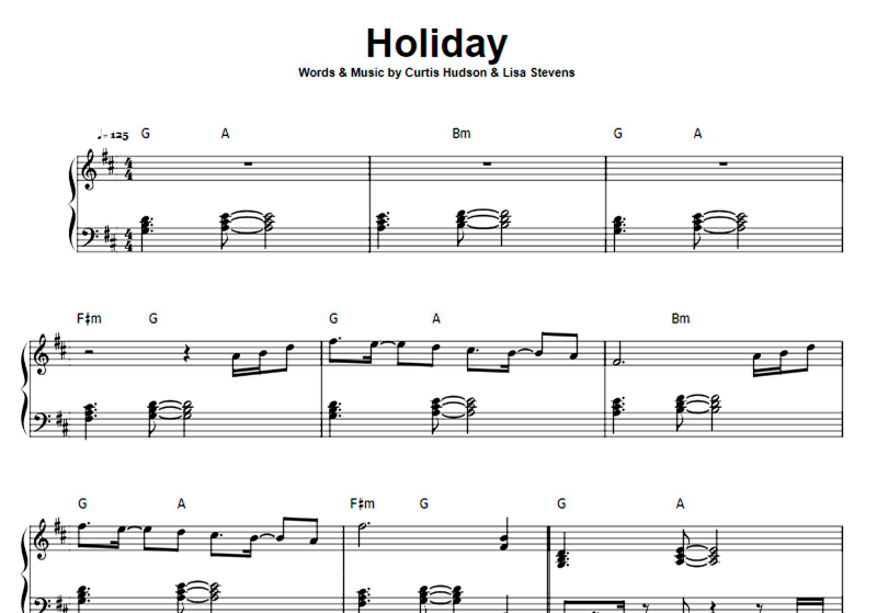 Madonna-Holiday Free Sheet Music PDF for Piano
