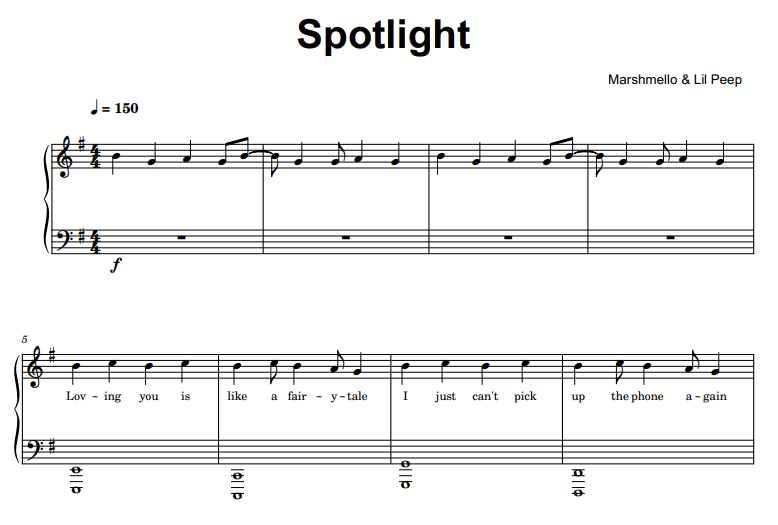 Marshmello-Spotlight Free Sheet Music PDF for Piano