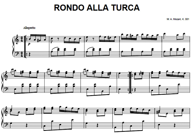 Mozart-Rondo Alla Turca Free Sheet Music PDF for Piano 1 Mozart-Rondo Alla Turca Free Sheet Music PDF for Piano