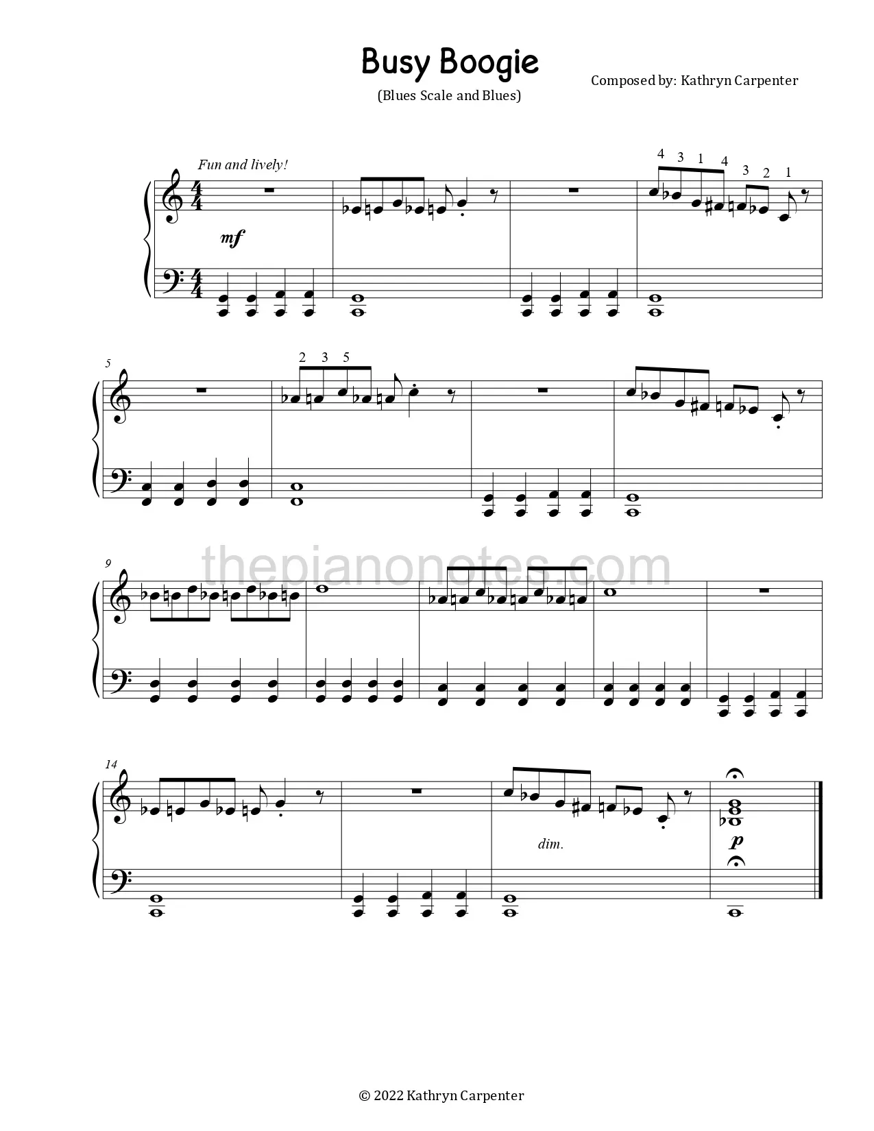 Busy Boogie Sheet Music