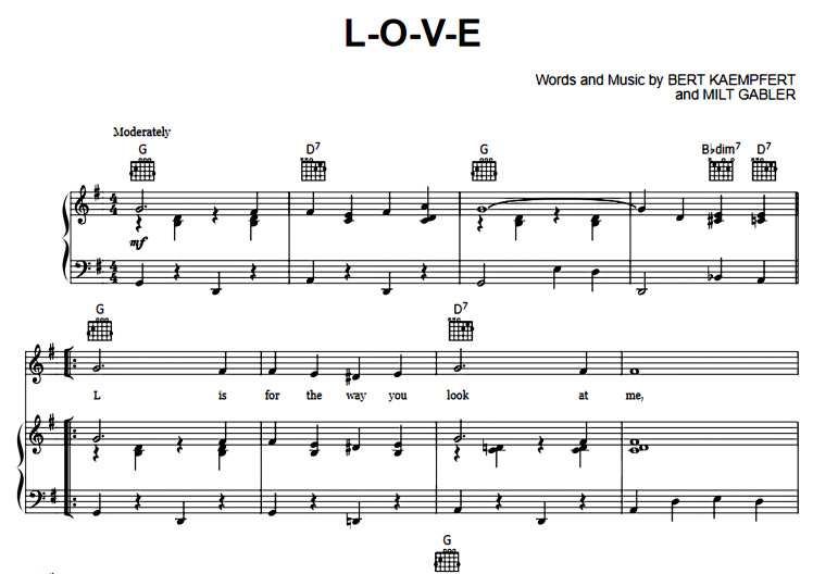 Nat King Cole-L-O-V-E Free Sheet Music PDF for Piano 1 Nat King Cole-L-O-V-E Free Sheet Music PDF for Piano