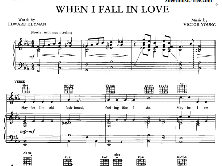 Nat King Cole-When I Fall In Love To Me Free Sheet Music PDF for Piano