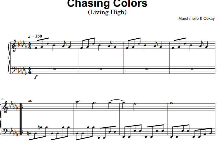 Noah Cyrus-Chasing Colors Free Sheet Music PDF for Piano