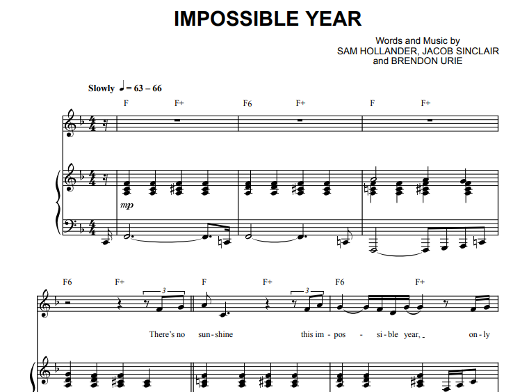 Panic! At The Disco-Impossible Year Free Sheet Music PDF for Piano 7 Panic! At The Disco-Impossible Year Free Sheet Music PDF for Piano