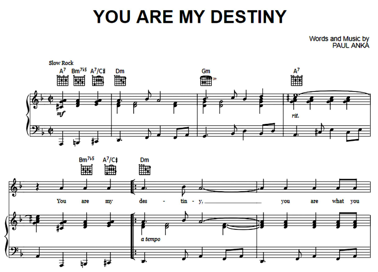Paul Anka-You Are My Destiny